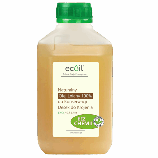 Olej Lniany do Desek do Krojenia 0,5L | 100% Naturalny bez dodatków Chemii | Nie Rozcieńczany, Własna Produkcja